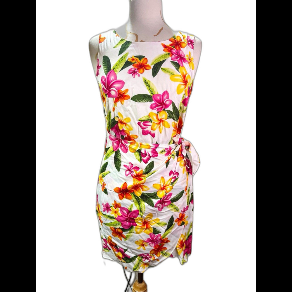 Two Palms Dress Size S Vintage 80's Women Bright Floral Soft Feminine Mini Dress